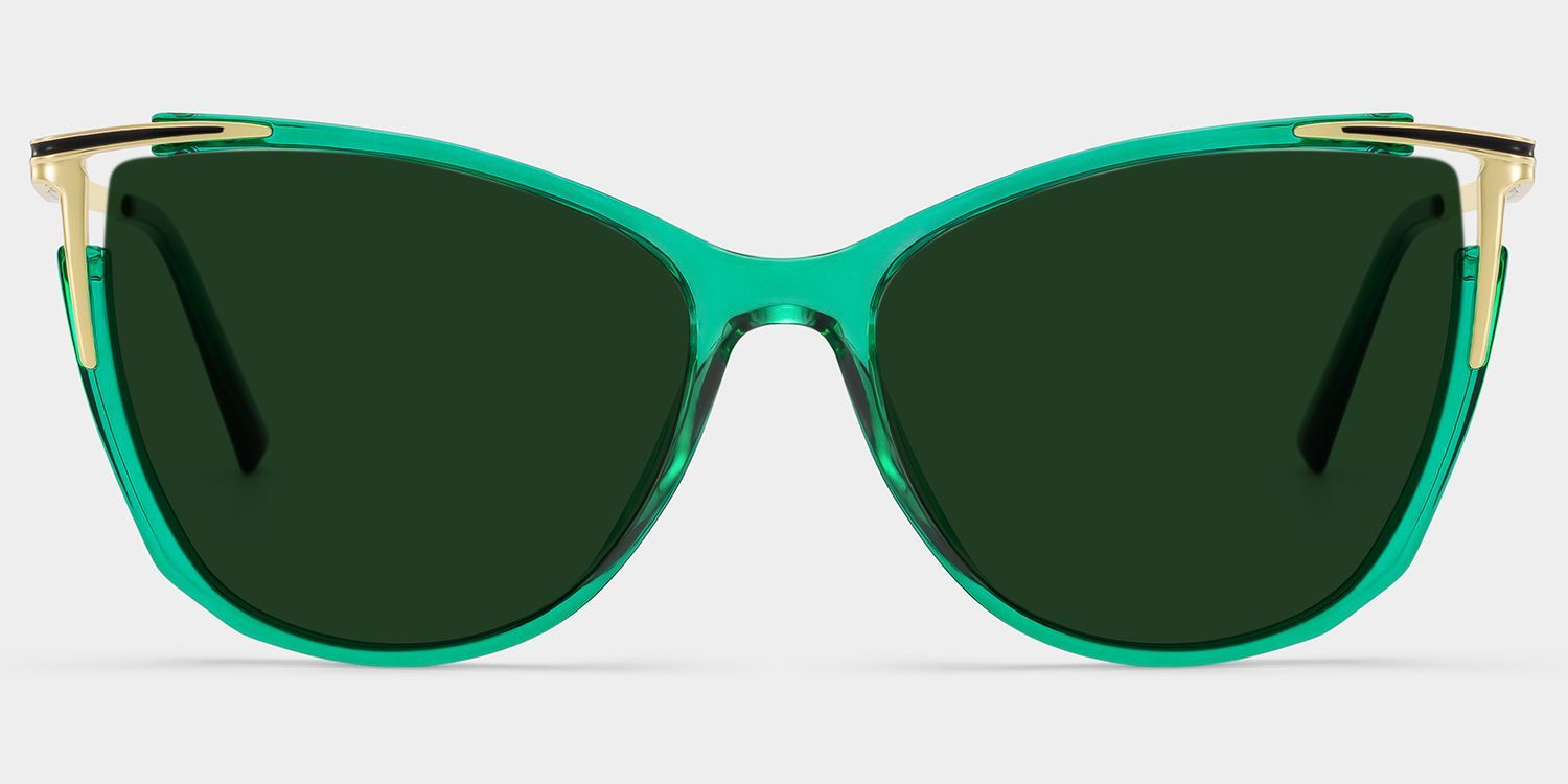 Yomary Cat Eye Green Sunglasses for Women & Men | ZEELOOL UK0