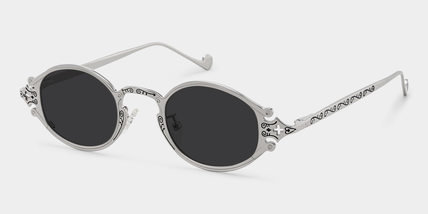 Serena Silver Oval Sunglasses to Frame Your Face | ZEELOOL UK2