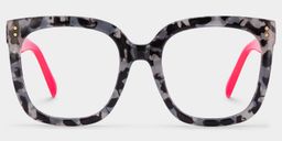 Ebony Gray-Tortoise Square Glasses0