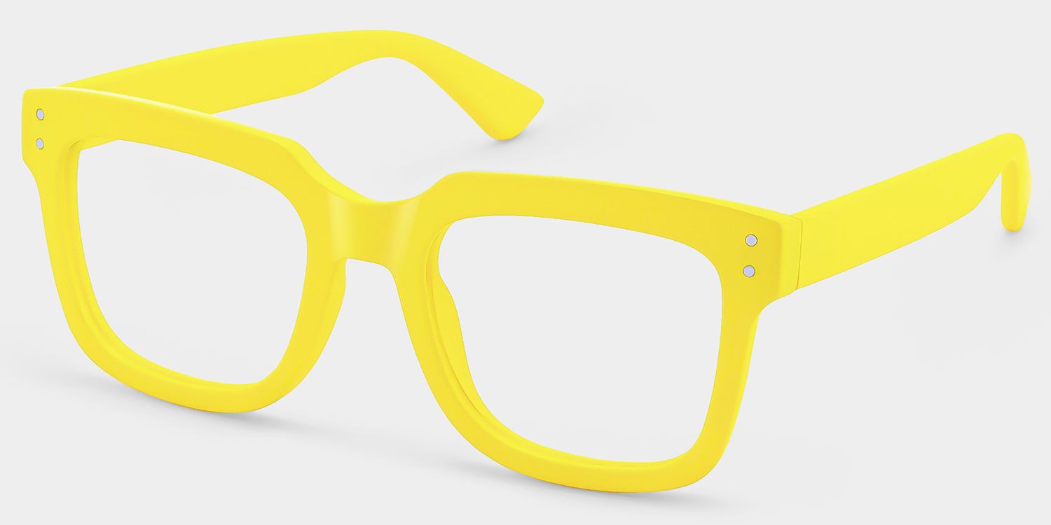 Liizbeett Square Yellow Frame Glasses | Zeelool Optical4