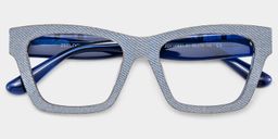 Cecilia Blue Rectangle Glasses2