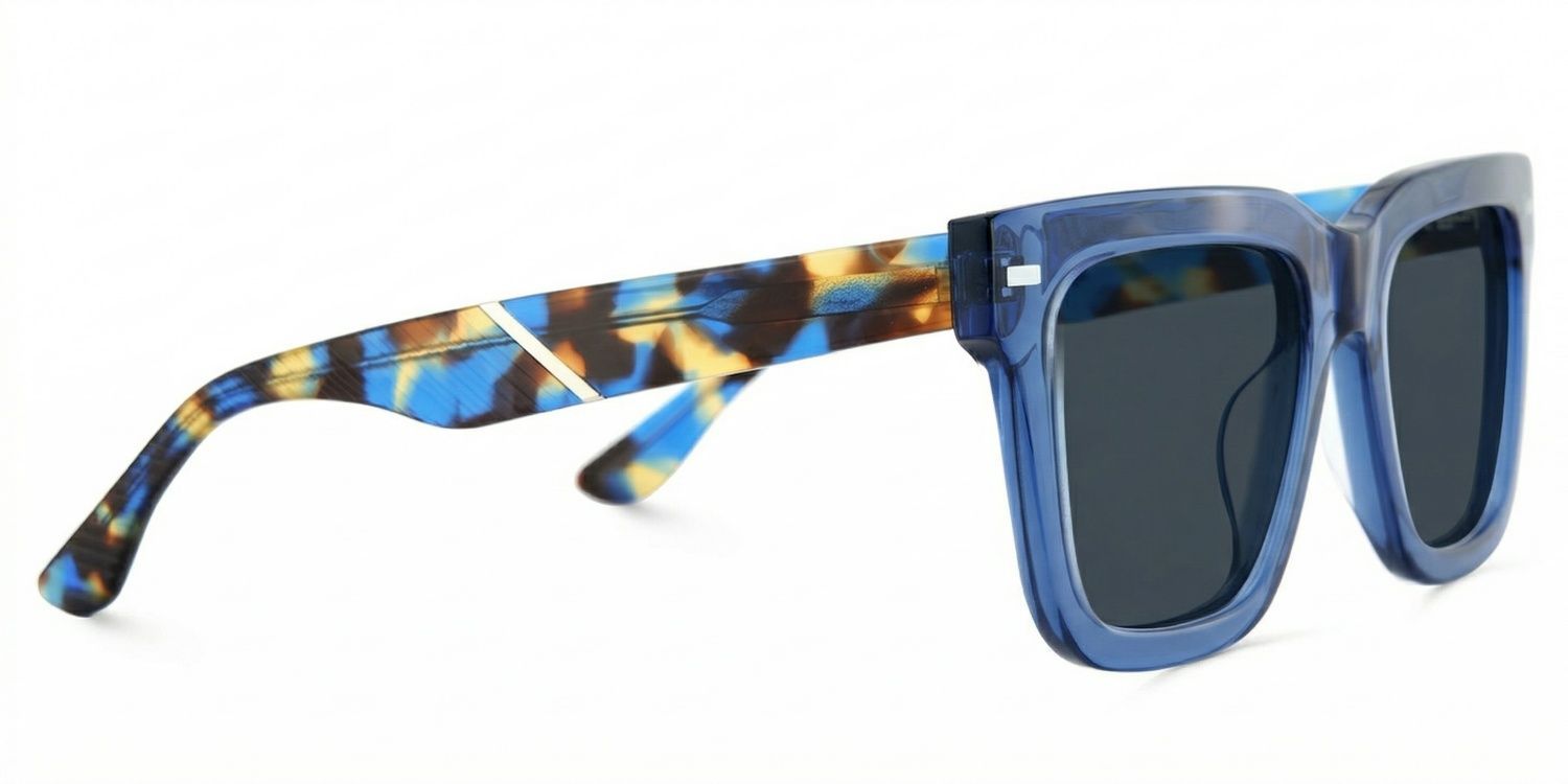 Redina Blue Square Polarized Sunglasses for Driving | ZEELOOL UK3