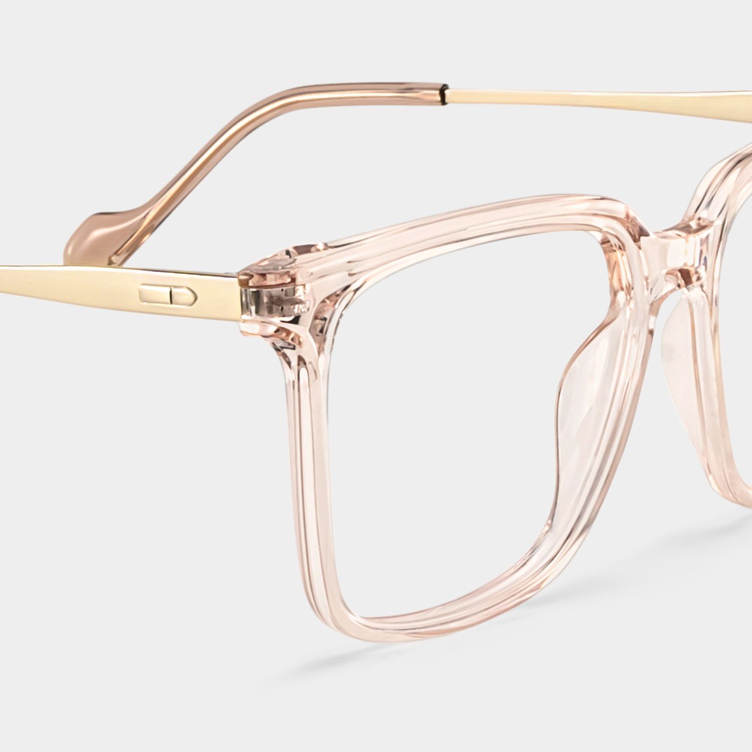 Thin Beige Frame Glasses With Square Shape5