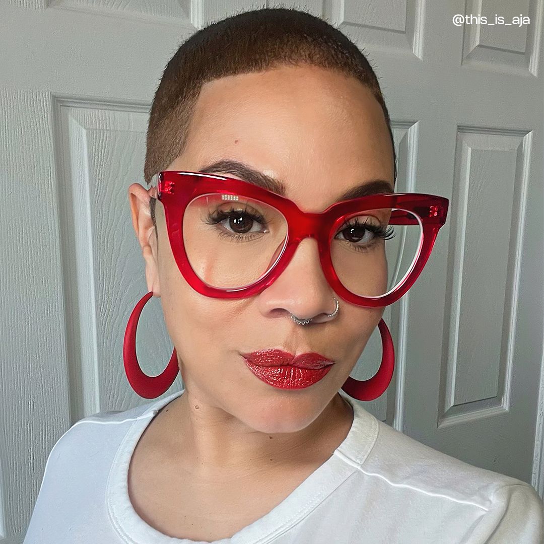 Yaser Cat-eye Red Eyeglasses and Acetate Frames8