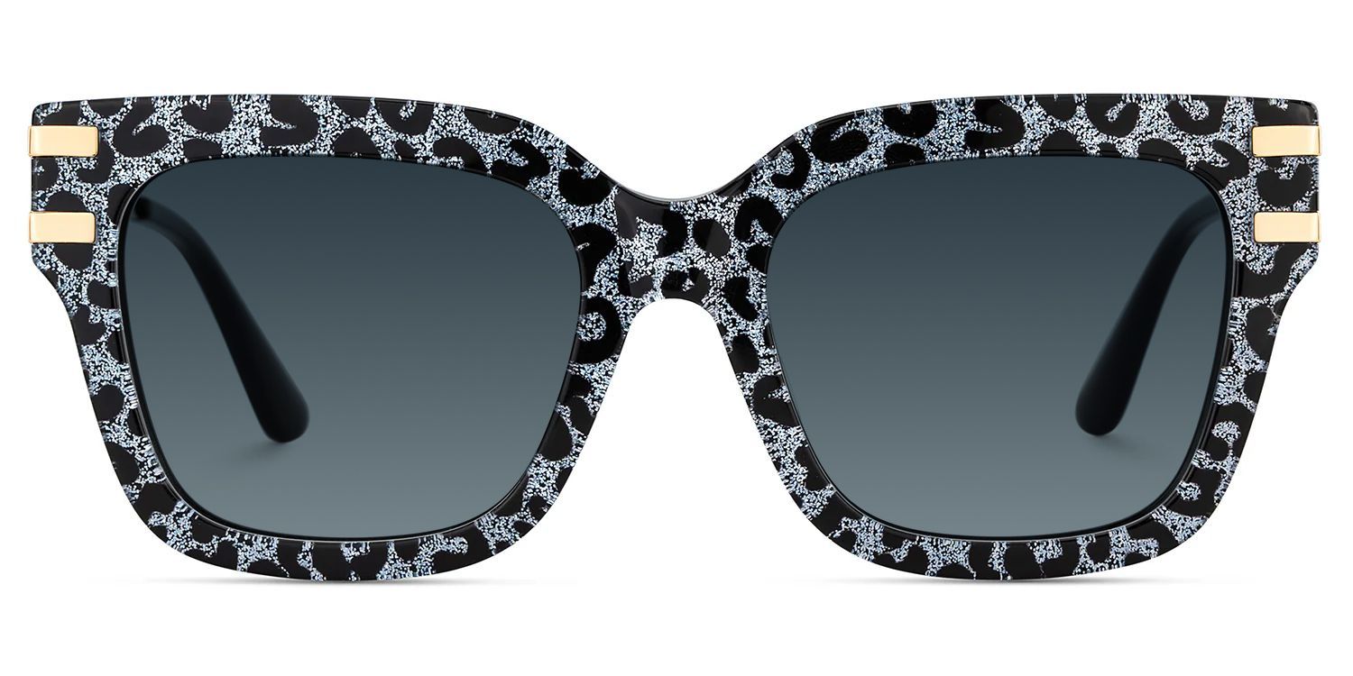Lidia Gray Leopard Frame Sunglasses with Square Style | ZEELOOL UK0