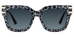 Lidia Gray Leopard Square Sunglasses0
