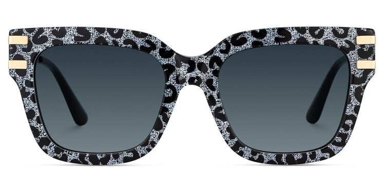 Lidia Gray Leopard Square Sunglasses