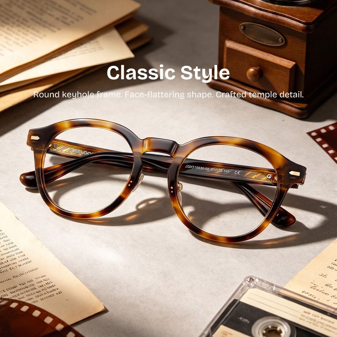 Frances Tortoise Large Round Tortoiseshell Glasses for Men & Women0