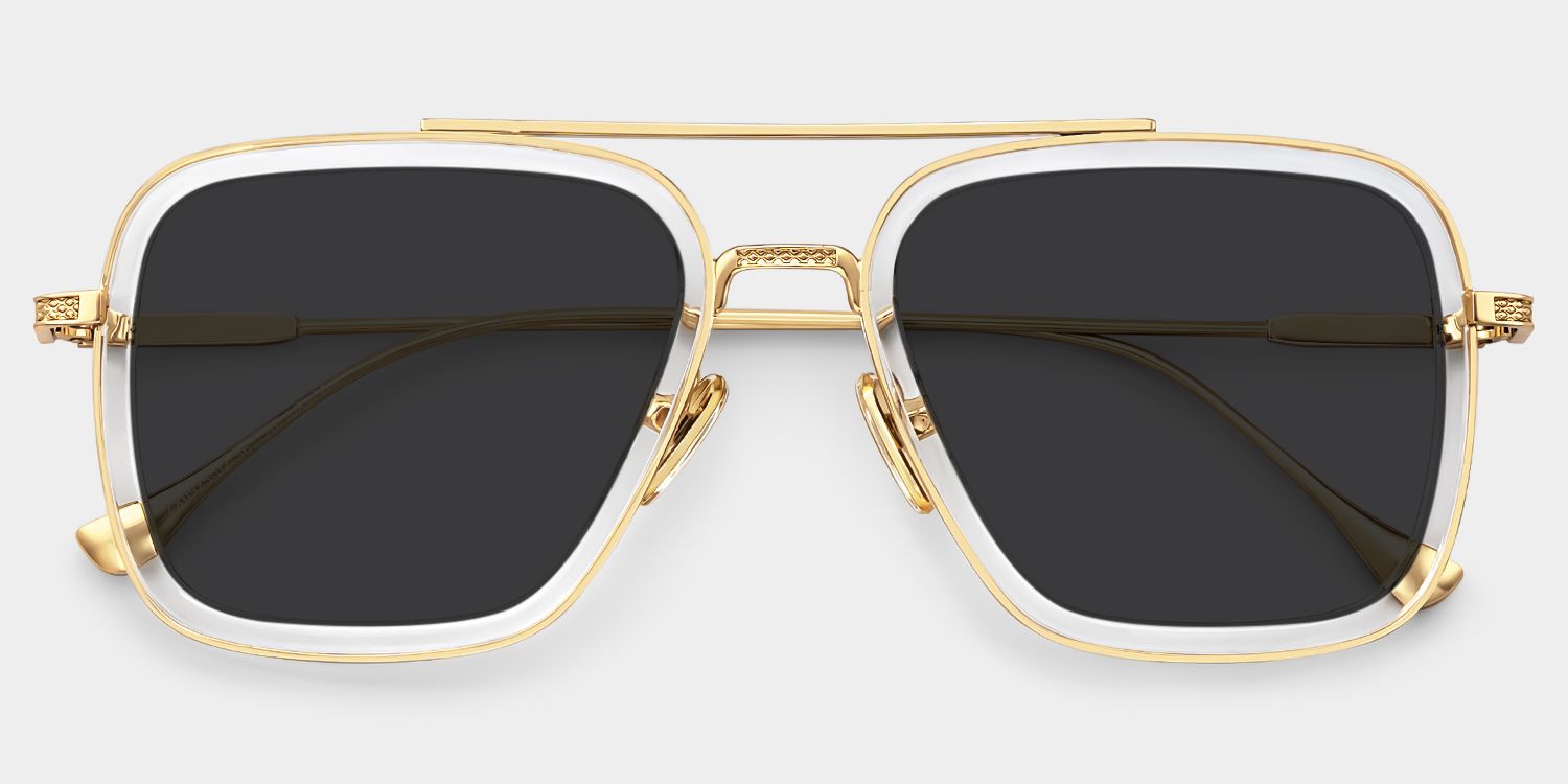 Gifford Aviator Clear Full Rim Sunglasses | ZEELOOL UK1