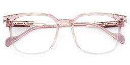 Chloe Pink Clear Square Glasses2