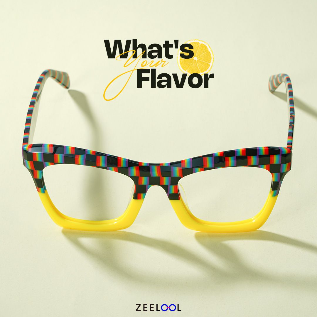 New Arrival Checkered and Yellow Color for Benitez Glasses | ZEELOOL UK4