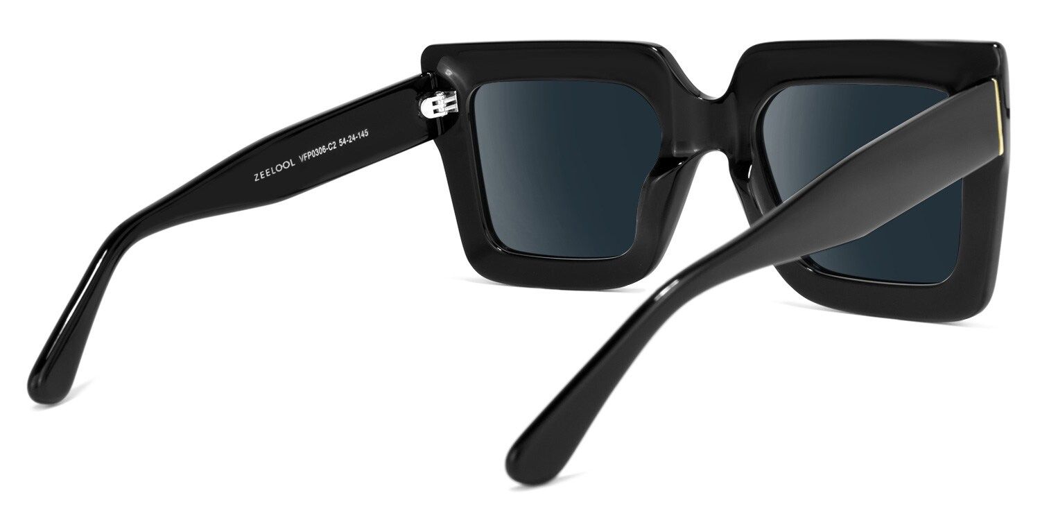 Brandon Square Black Sunglasses for Women & Men | ZEELOOL UK3