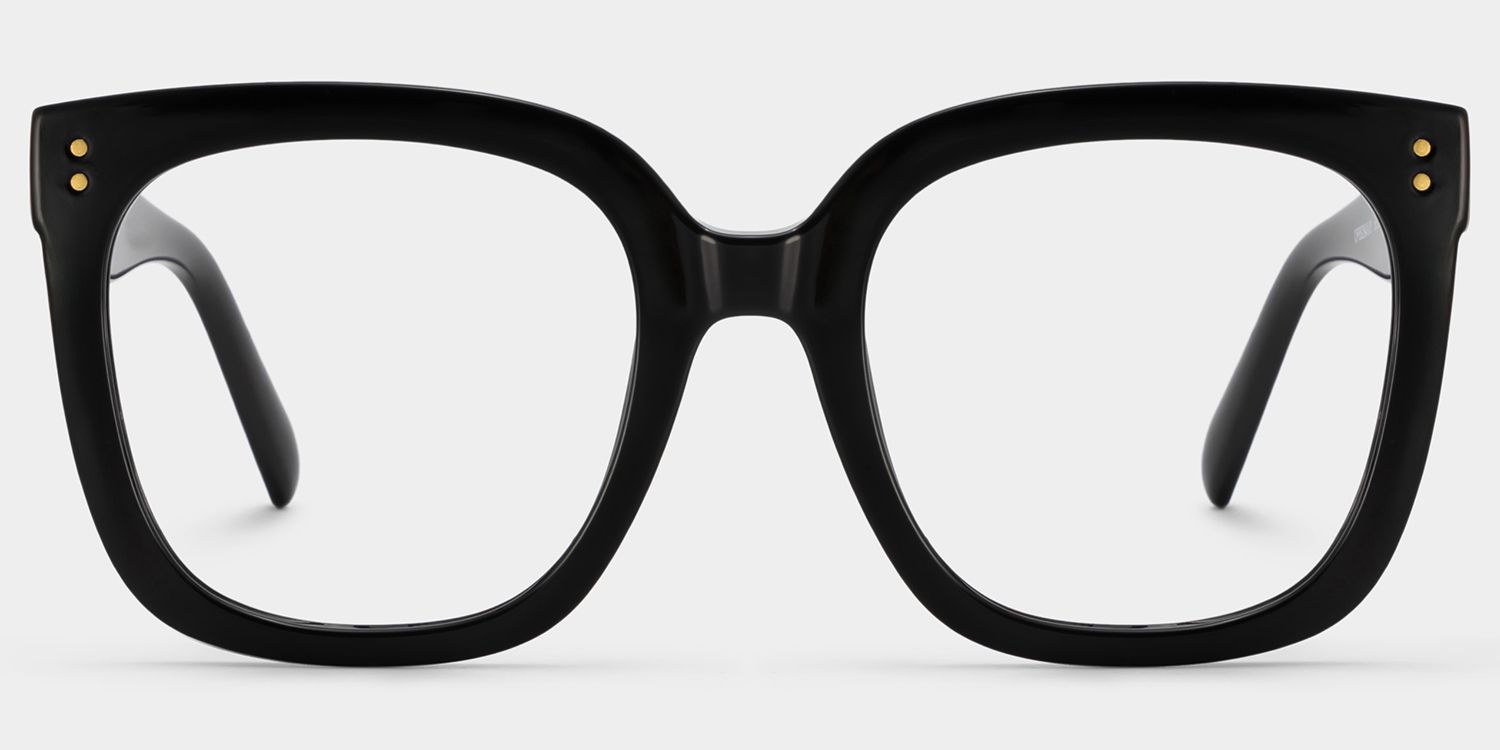 Ebony Square Black Glasses and Eyeglasses0