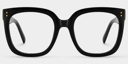 Ebony Black Square Glasses0