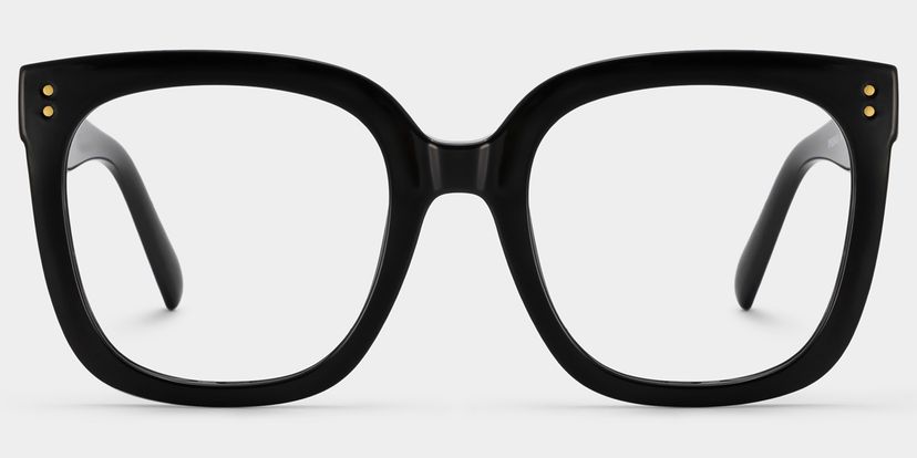 Ebony Black Square Glasses