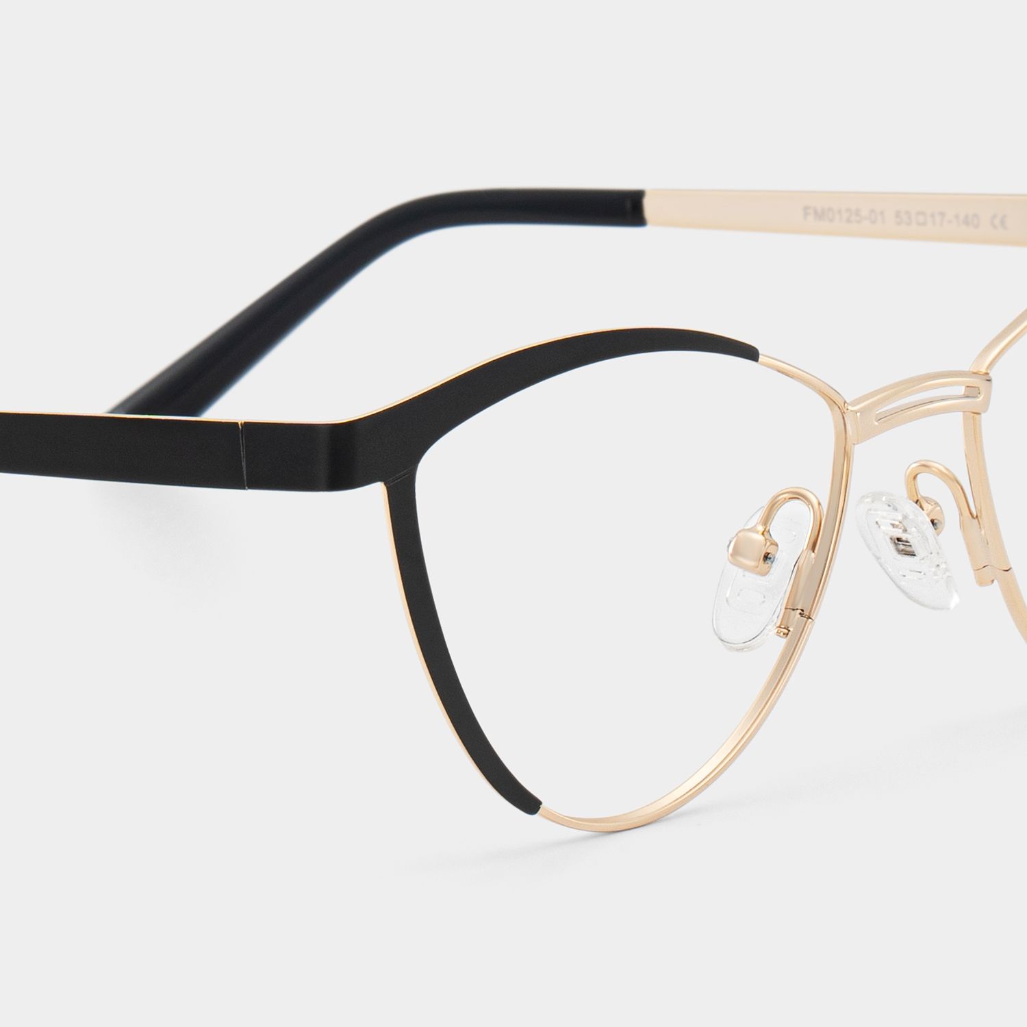 Sydney Cat Eye Metal  Black Frame Glasses | ZEELOOL UK4