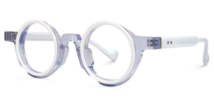 Glanton White Round Glasses
