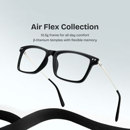 Eleanor Black Rectangle Glasses0