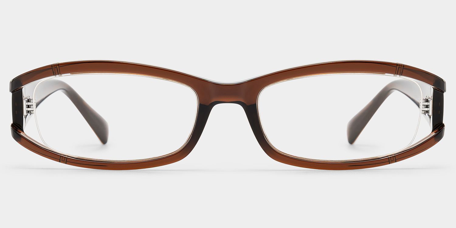 Willow Y2K Brown Rectangle Glasses for Ladies | ZEELOOL0