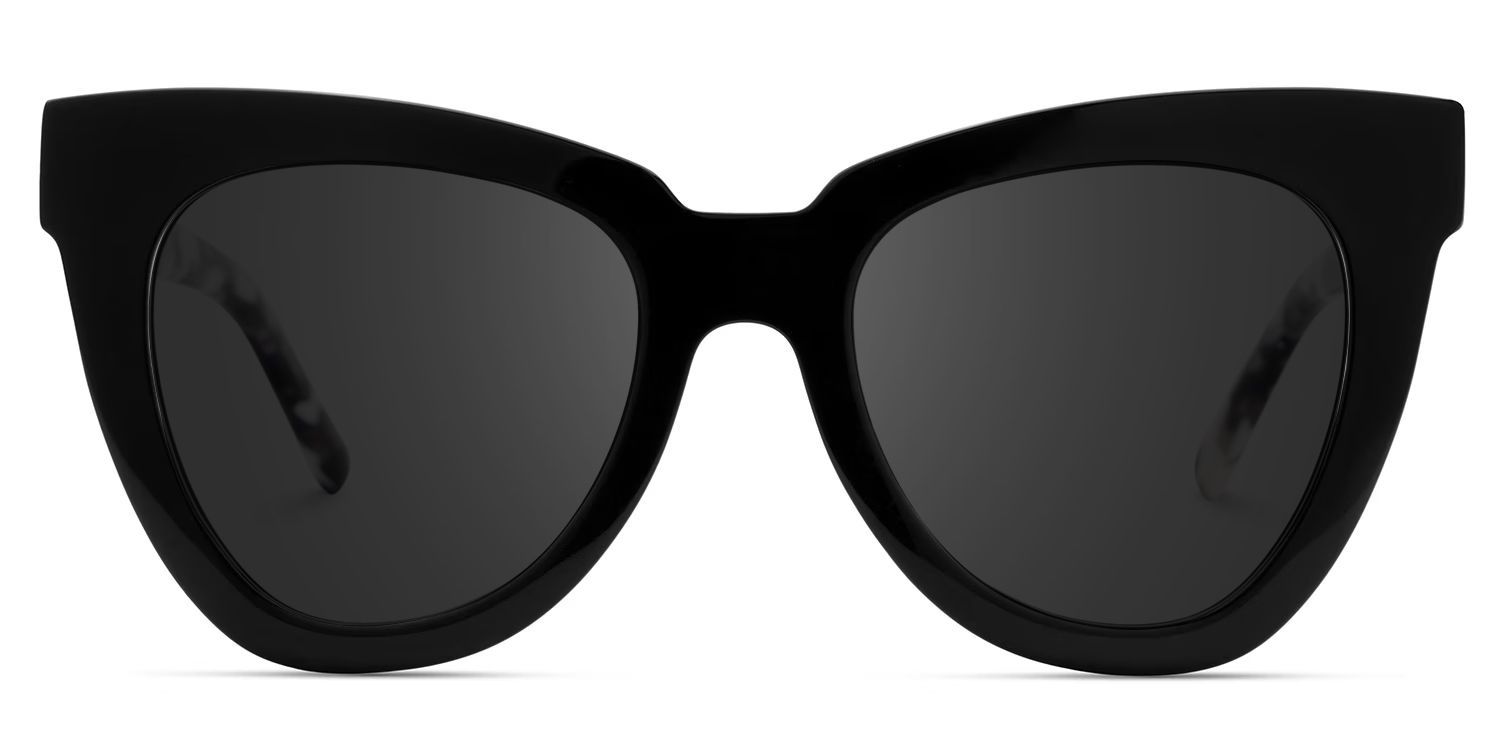 Yaser Acetate Black Cat Eye Frame Sunglasses | ZEELOOL UK0