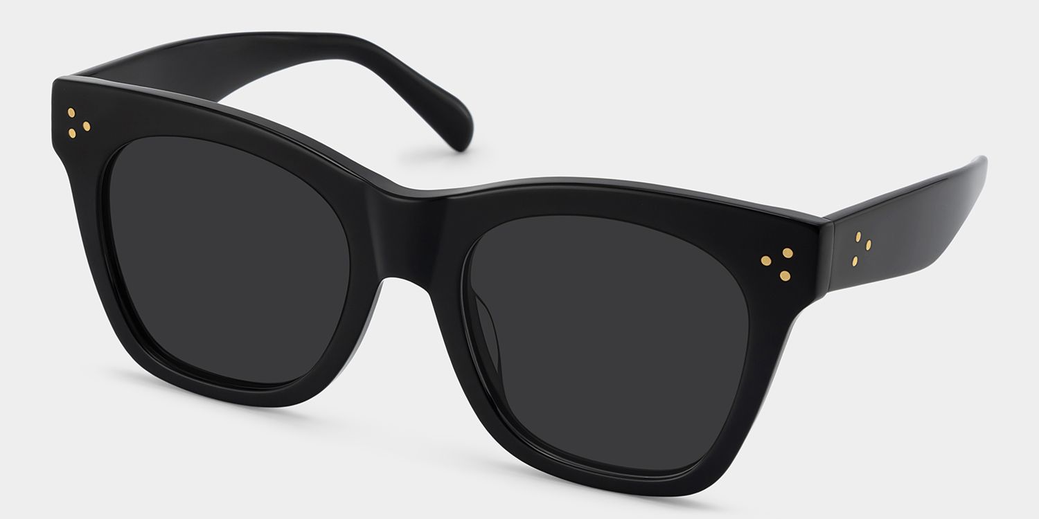 Gordon Black Rectangle Polarized Sunglasses for Driving | ZEELOOL UK2
