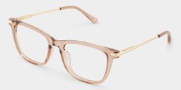 Selena Beige Rectangle Glasses2