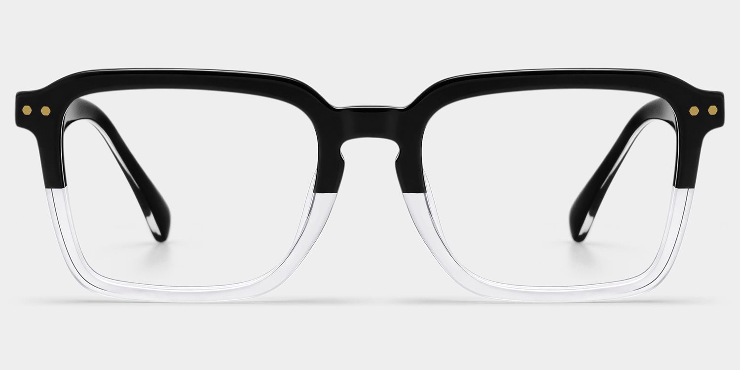Vickerie Thin Black Clear Glasses in Square Design | ZEELOOL UK1