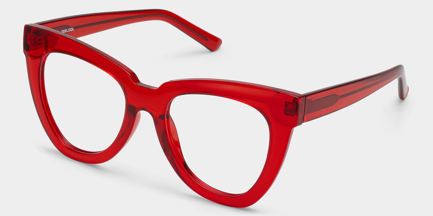 Yaser Cat-eye Red Eyeglasses and Acetate Frames2