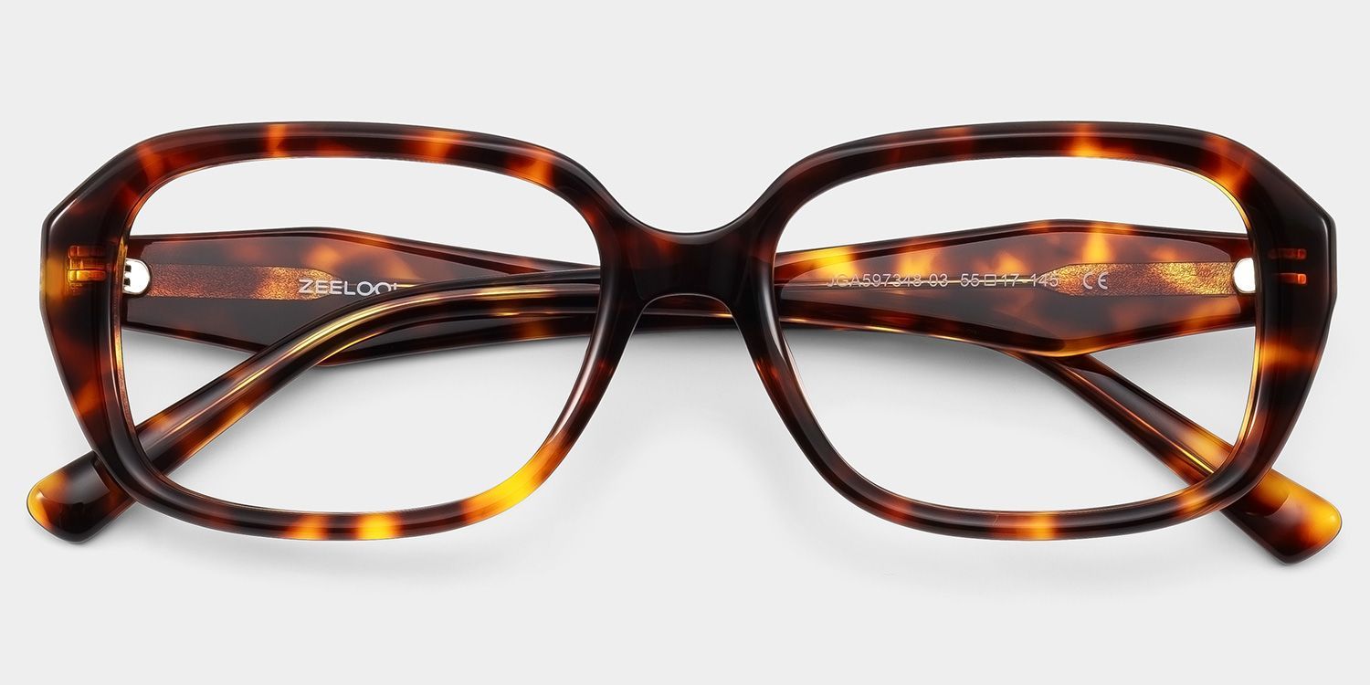 Rowan Brown Tortoise Rectangle Glasses for Women | ZEELOOL1
