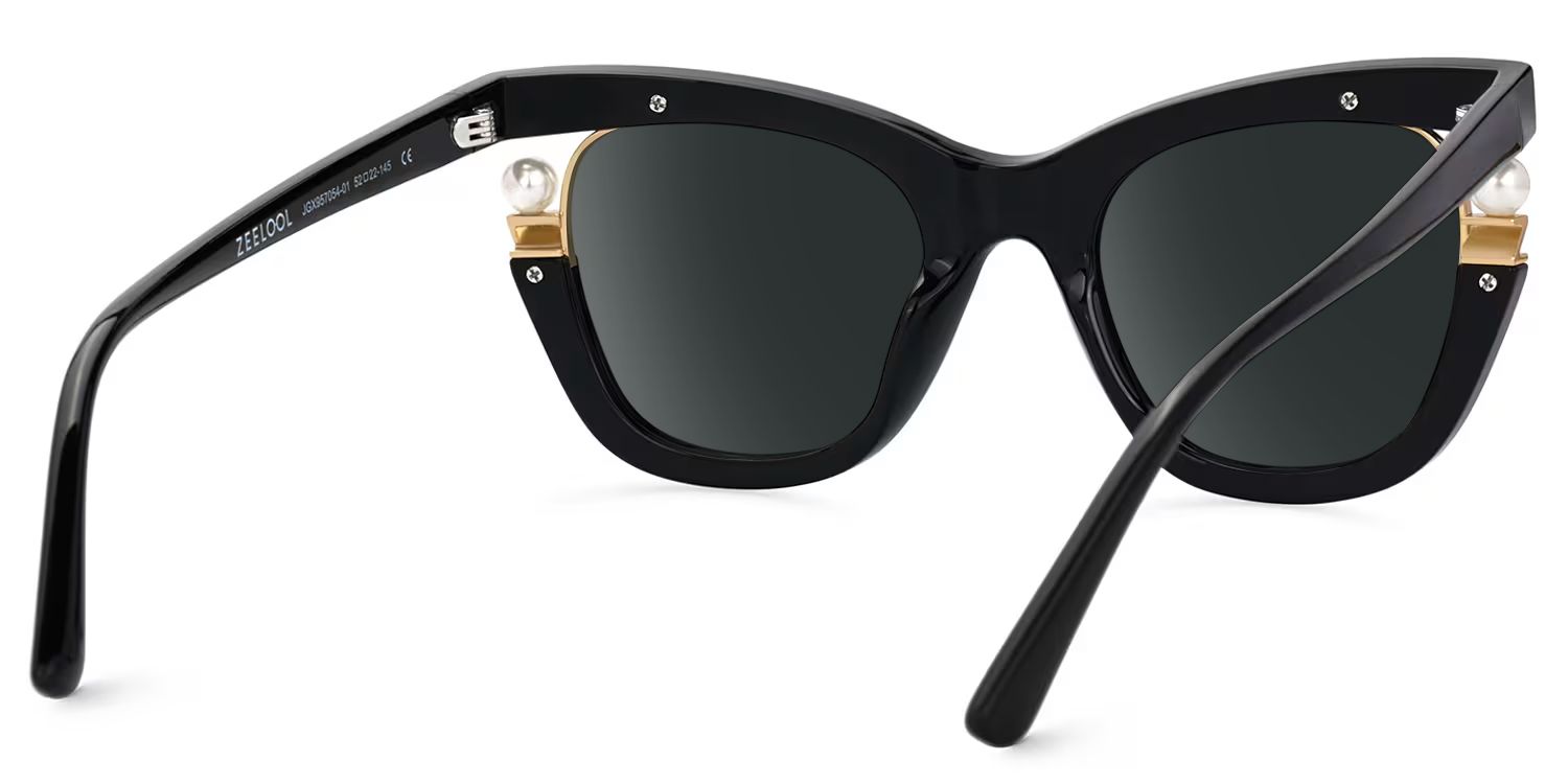 Pearl Black Cat Eye Polarized Sunglasses for Driving | ZEELOOL UK3