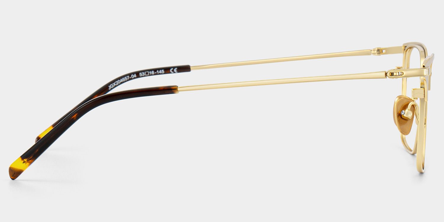 Maxwell Gold Browline Glasses with Titanium Frames for Bussiness | ZEELOOL UK3
