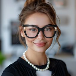 Pearl Black Cat eye Glasses9