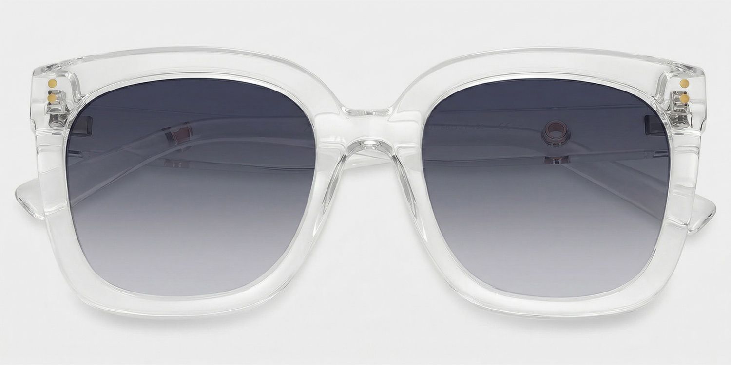 Ebony Square Clear Sunglasses for Women & Men | ZEELOOL UK1