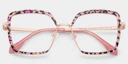 Cordaro Pink Leopard Square Glasses1
