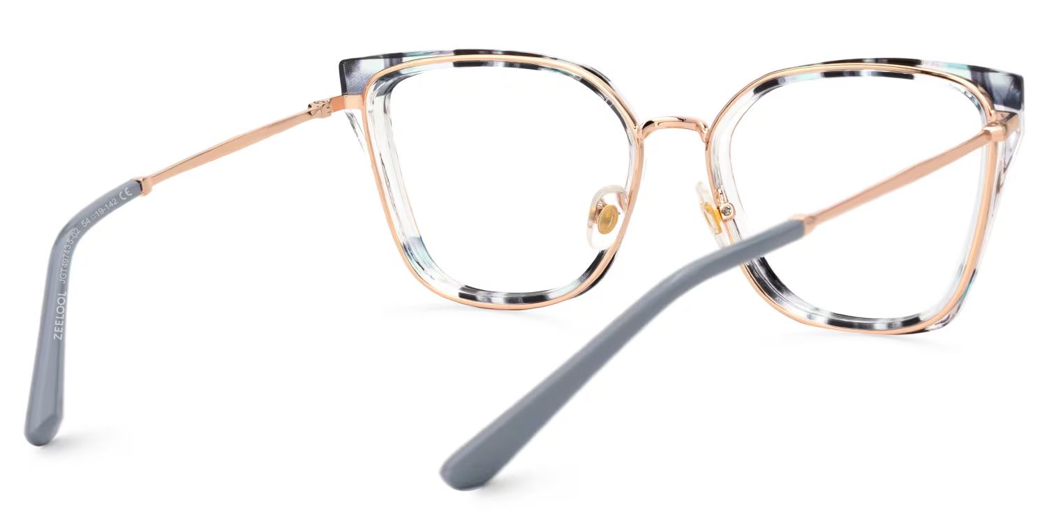 Martins TR90 Rectangle Blue Frame Glasses | ZEELOOL UK3