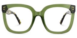 Ebony Green Tortoise Square Glasses2
