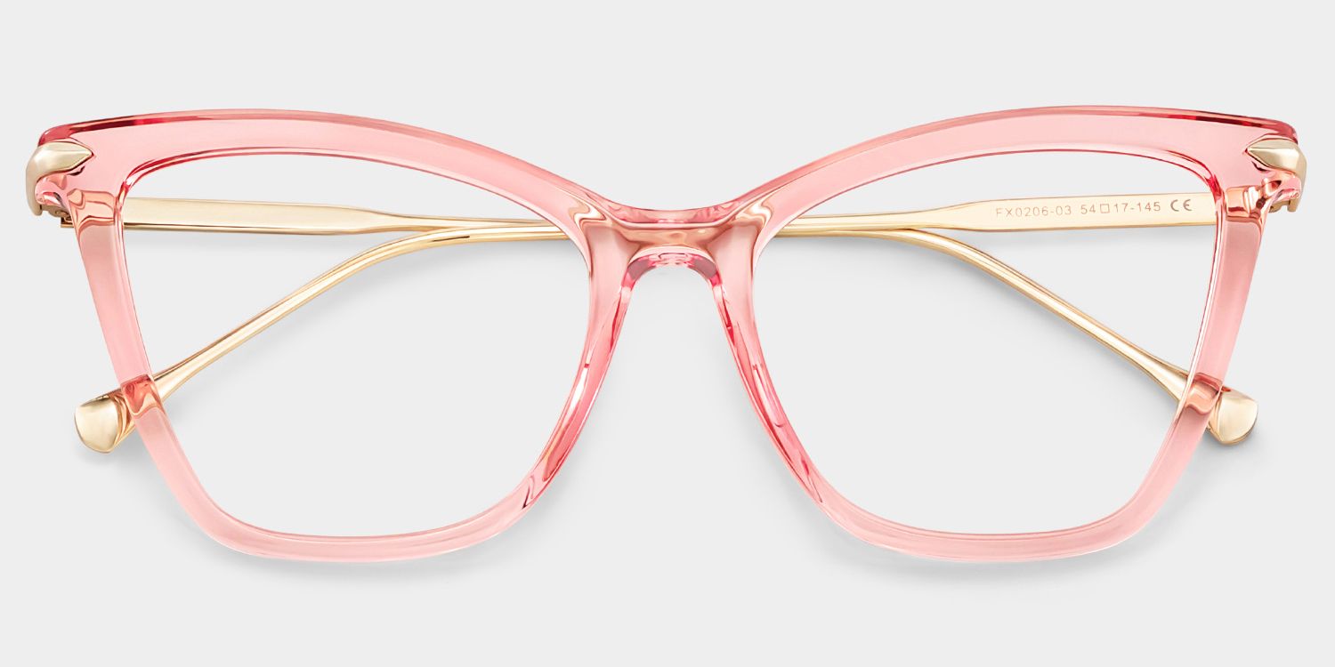 Hilary Butterfly Light Pink Transparent Eyeglasses1