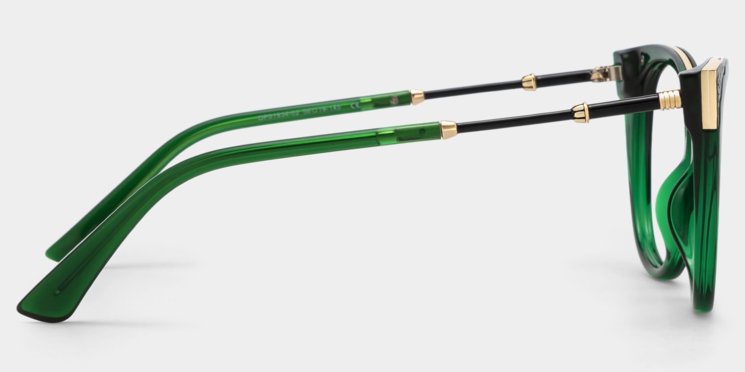 Dalton Cat Eye Dark Green Frame Glasses | ZEELOOL UK3