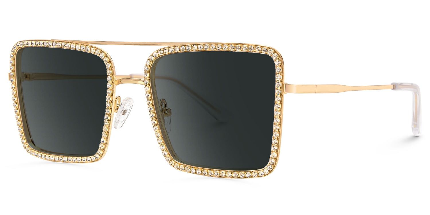 Diva Gold Square Sunglasses to Frame Your Face | ZEELOOL UK1