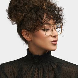 Diva Gold Square Glasses1