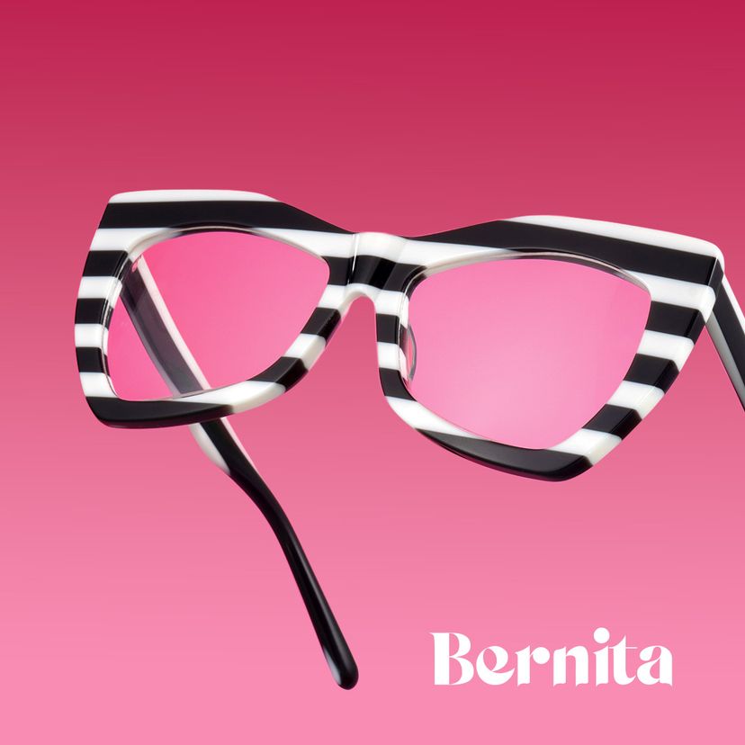 Bernita Black-White Geometric Glasses
