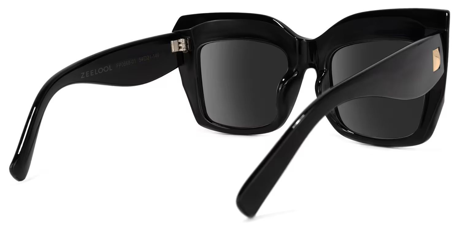 Alberta Black Square Sunglasses to Frame Your Face | ZEELOOL UK3