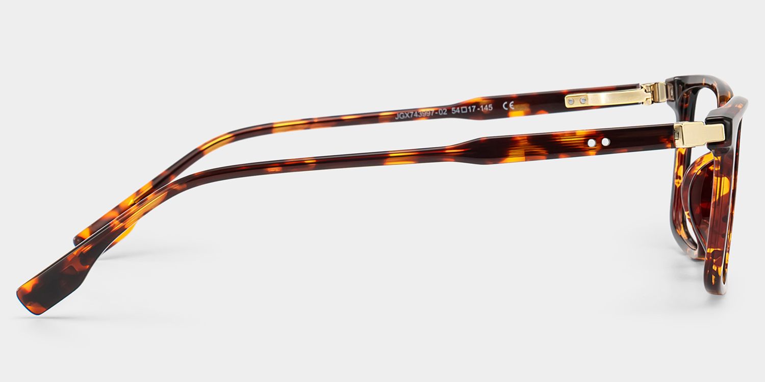 Cyrus Long Rectangle Glasses in Tortoise Frames | ZEELOOL UK3