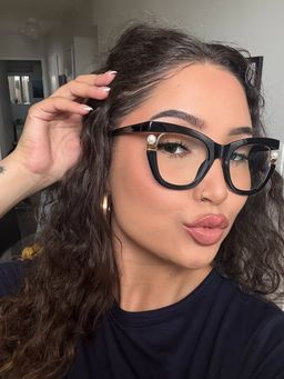 Pearl Black Cat eye Glasses10