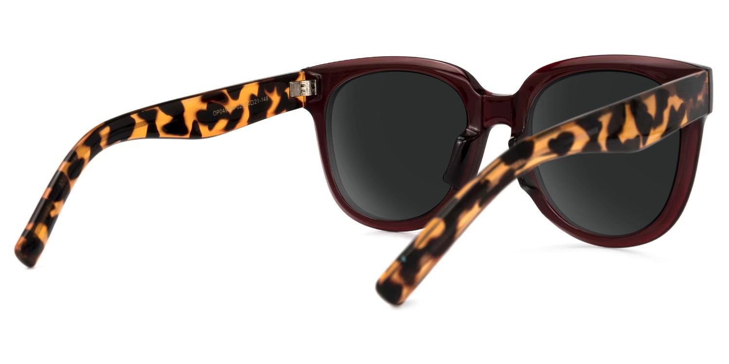 Harrell Square Dark-Red Sunglasses for Women & Men | ZEELOOL UK3