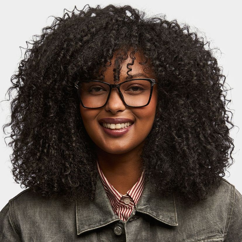 Tricee Black Square Glasses