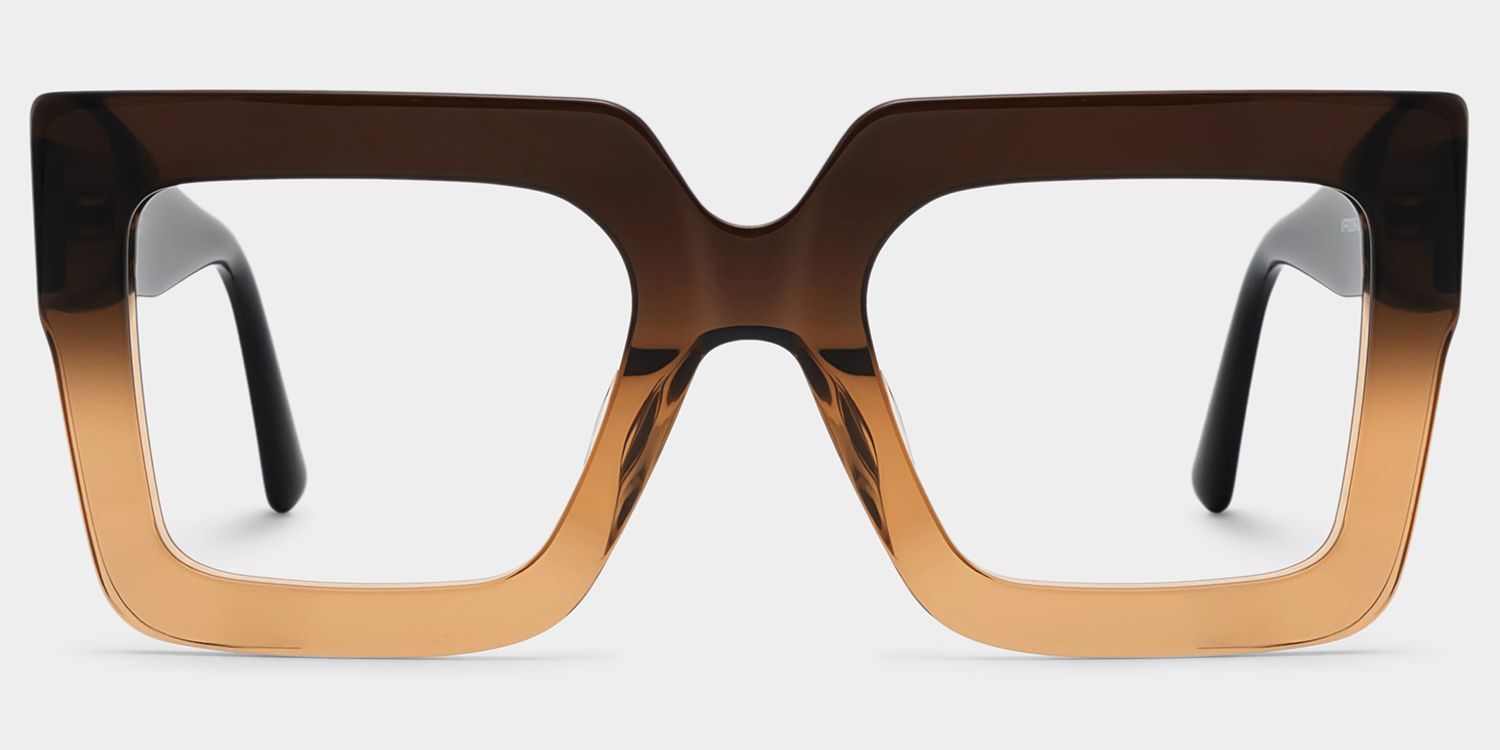 Brandon Brown Square Frame Glasses, Thick Tawny Frames0