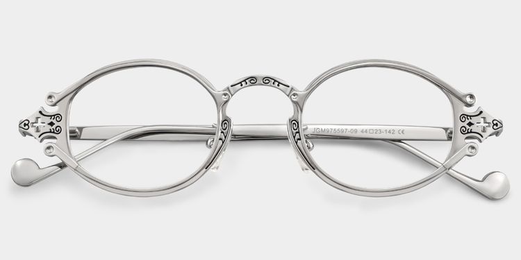 Serena Silver Oval Glasses