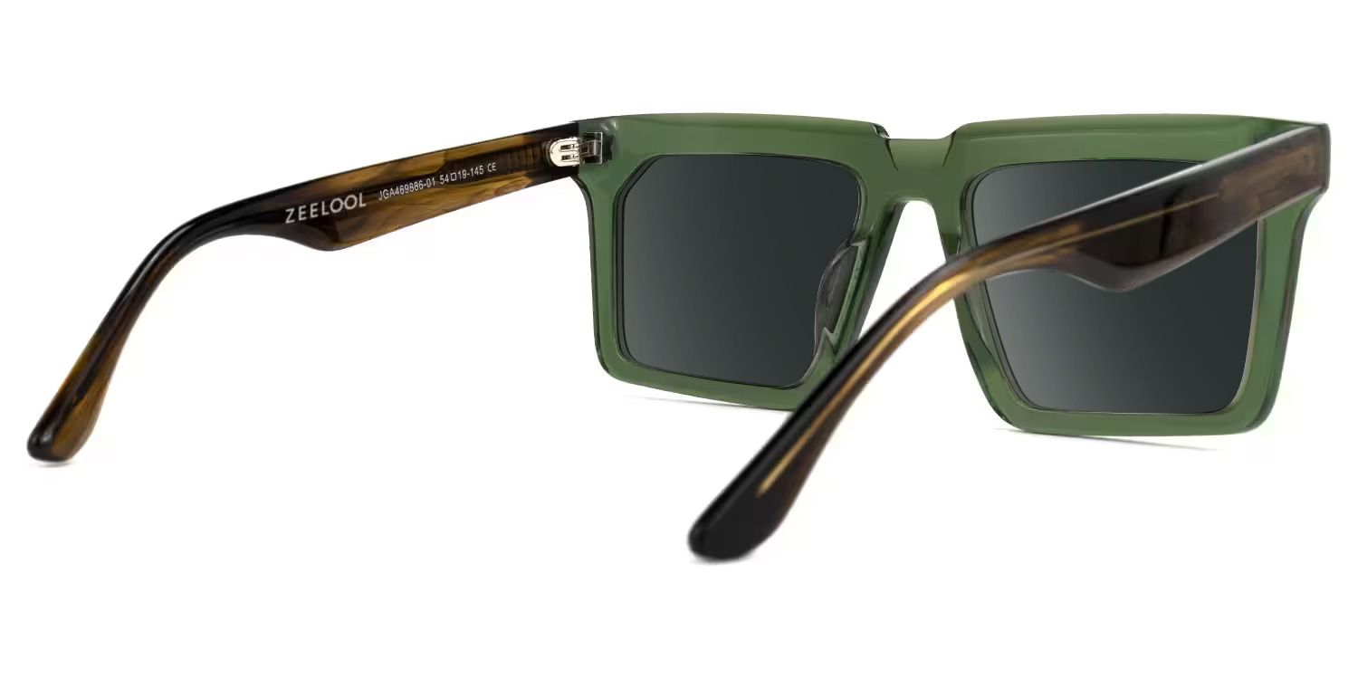 Moreland Rectangle Green Full Rim Sunglasses | ZEELOOL UK3