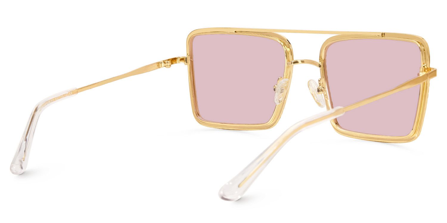 Diva Square Sunglasses with Metal Gold Frames | ZEELOOL CA3